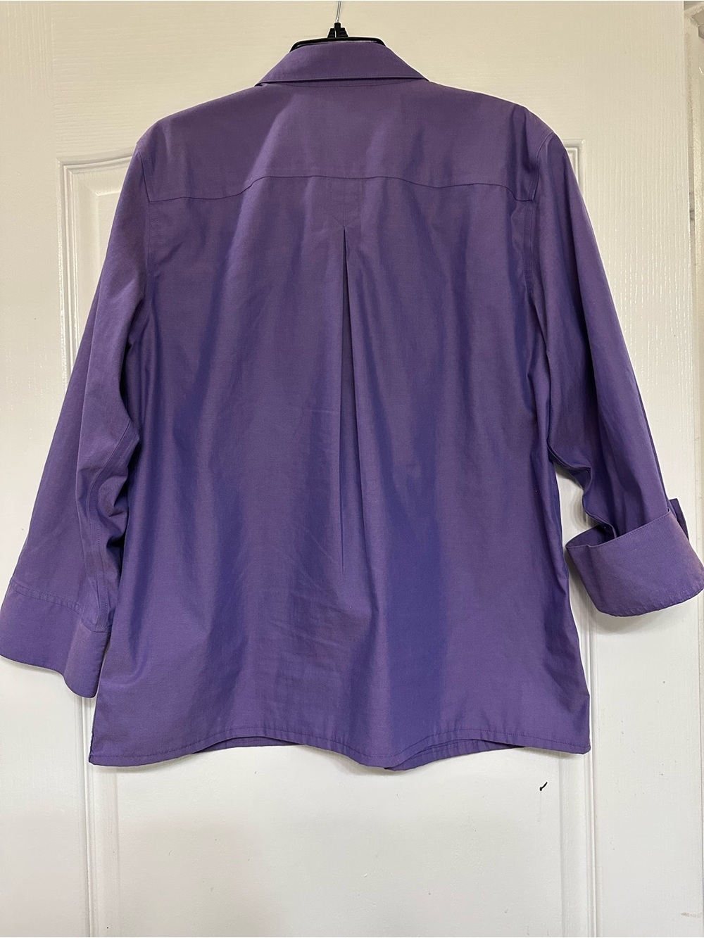 Foxcroft Non-Iron Royal Purple Button-Up Shirt 16 - Picture 6 of 6